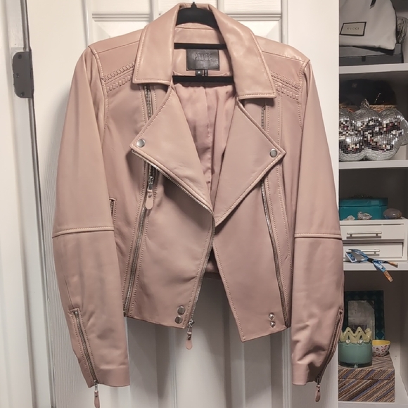 PAIGE Blush Leather Jacket - Picture 2 of 8